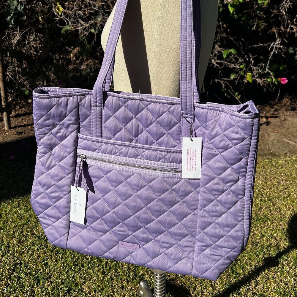 Vera Bradley Performance Twill Vera Tote Bag in Lavender Sky